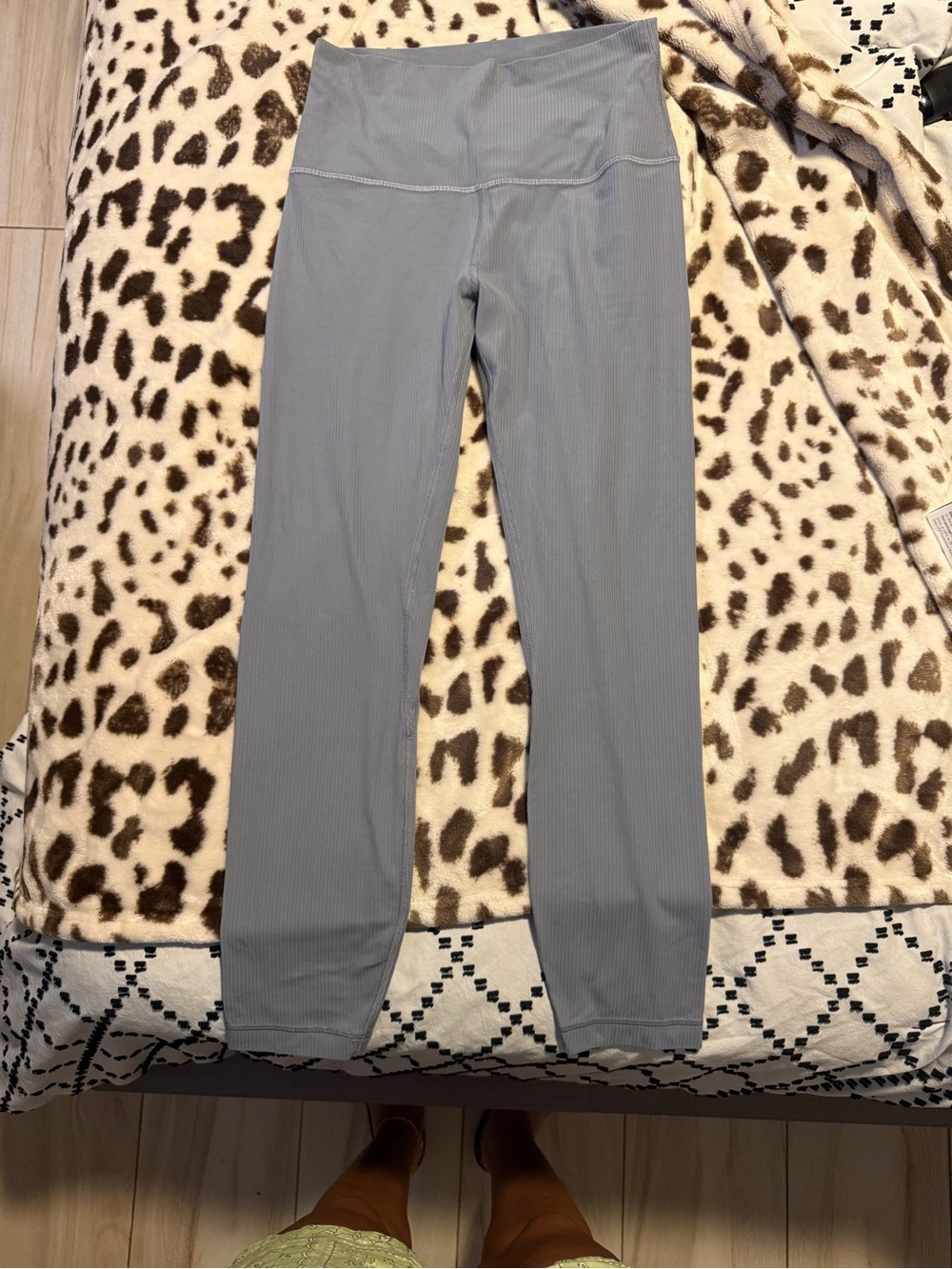 Lululemon woman’s athletica Light Blue Ribbed High-Waist Leggings